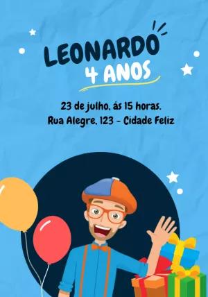 Convite de Aniversário Blippi para Editar Online