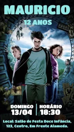 Convite Aniversário Harry Potter com Personagens para Editar Online