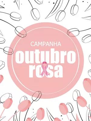 Arte Outubro Rosa com Tulipas para Editar Online