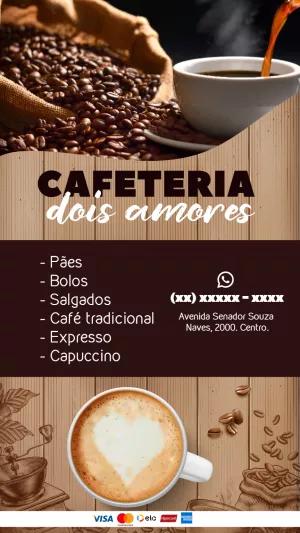 Panfleto para Cafeteria com Foto para Editar Online