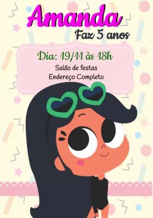 Convite Anittinha de Aniversário para Editar Online