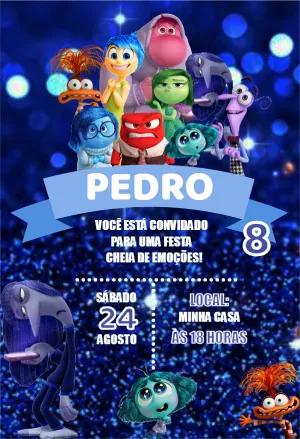 Convite de Aniversário Divertida Mente 2 para Editar Online