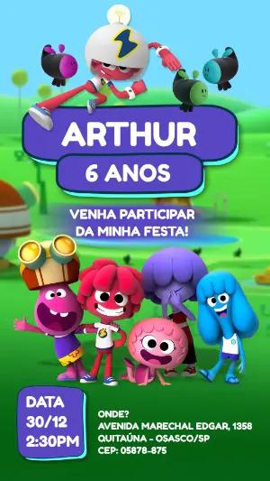 Convite de Aniversário Jelly Jamm para Editar Online