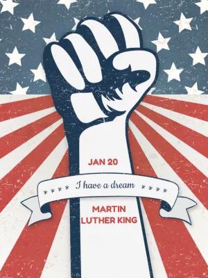 Editable MLK Day Post with Patriotic Design to Customize