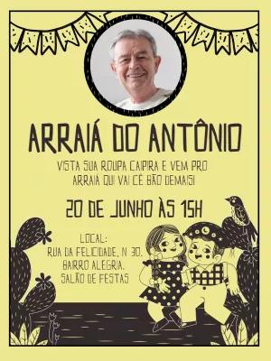 Convite Aniversário Festa Junina Cordel com Foto para Editar