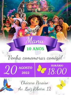Convite Aniversário Encanto com a Família Madrigal para Editar