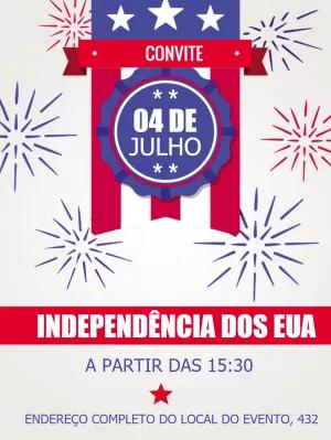 Convite Independência dos EUA Patriótico para Editar Online