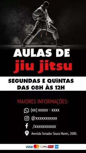 Cartaz de Aulas de Jiu Jitsu para Editar Online