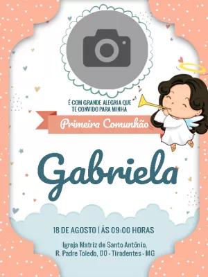Convite de Primeira Comunhão com Foto para Editar Online