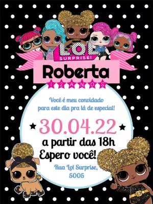 Convite Aniversário LOL Surprise para Editar Online