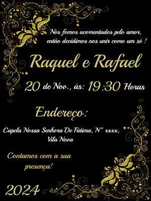 Convite de Casamento Arabescos Dourados para Editar Online