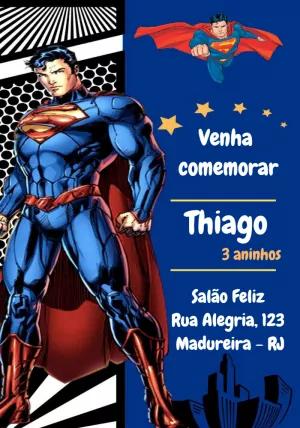 Convite de Aniversário Super-Homem para Editar Online