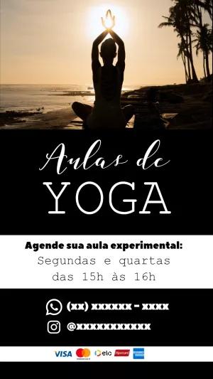 Flyer de Aulas de Yoga com Foto para Editar Online