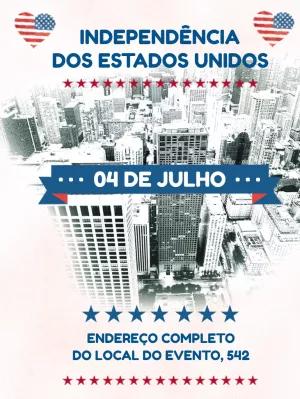 Convite Independência dos EUA Patriótico para Editar Online