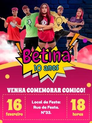 Convite de Aniversário Emilly Vicky para Editar Online