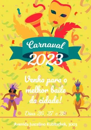 Convite Aniversário Carnaval com Máscaras para Editar Online