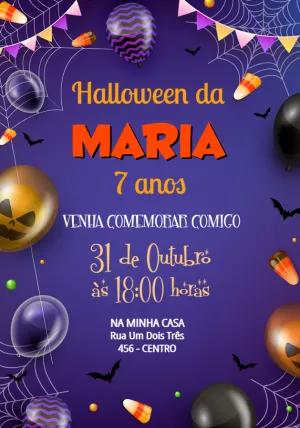 Convite de Aniversário Halloween Divertido para Editar Online