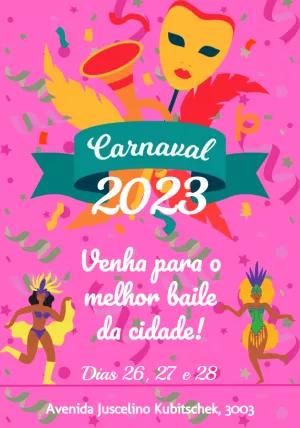 Convite de Aniversário Tema Carnaval com Máscaras para Editar