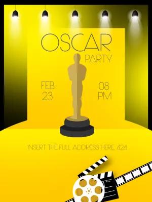 Golden Oscar Party Invitation to Edit Online