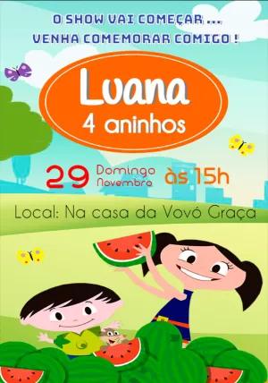 Convite de Aniversário Show da Luna para Editar Online