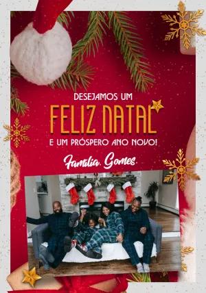 Cartão de Natal com Foto Personalizada para Editar Online
