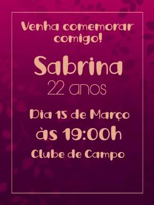Convite de Aniversário Feminino Elegante para Editar Online