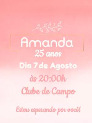 Convite de Aniversário Floral Delicado para Editar Online