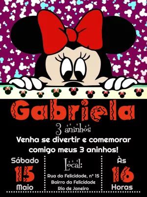 Convite Aniversário Minnie Mouse para Editar Online
