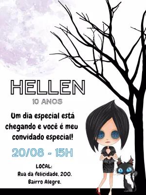 Convite de Aniversário Coraline para Editar e Imprimir