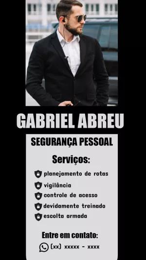 Cartão de Visita Segurança Pessoal com Foto para Editar Online