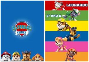 Capa de Caderno Patrulha Canina para Editar com Personagens