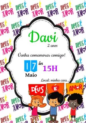Convite Aniversário 3 Palavrinhas com Personagens para Editar