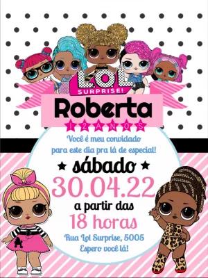 Convite de Aniversário Lol Surprise com Bonecas para Editar Online