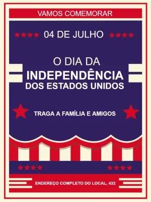 Convite 4 de Julho Independência dos EUA para Editar Online
