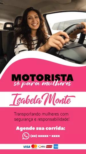Cartão de Visita Motorista para Mulheres para Editar Online