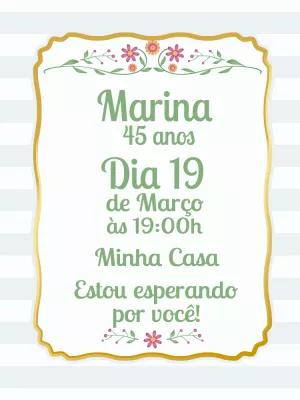 Convite de Aniversário Floral Delicado para Editar Online