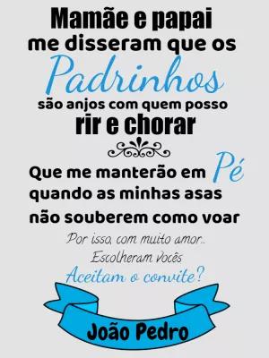 Convite para Padrinhos com Mensagem Emocionante para Editar