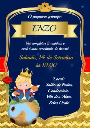 Convite de Aniversário O Pequeno Príncipe para Editar Online