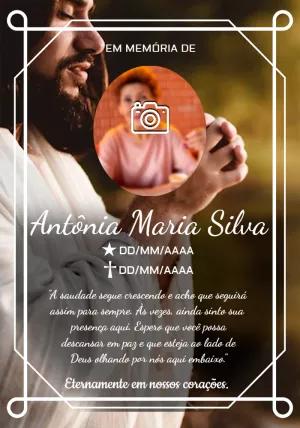 Convite Missa de Sétimo Dia com Foto para Editar Online