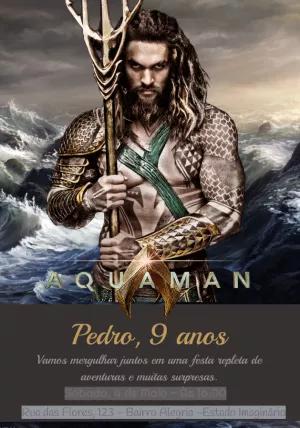 Convite de Aniversário Aquaman para Editar Online