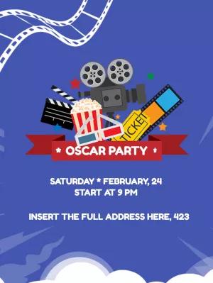 Editable Oscar Party Invitation with Movie Elements