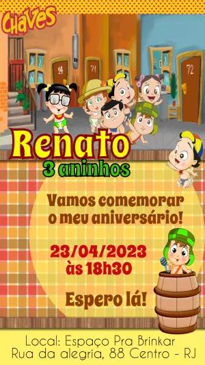 Convite Aniversário Chaves Baby para Editar Online