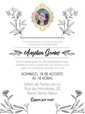 Convite Chá de Panela Bridgerton com Foto para Editar Online