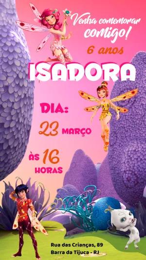 Convite de Aniversário Mundo da Mia para Editar Online