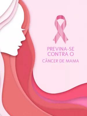 Arte Editável Outubro Rosa para Criar Post de Campanha