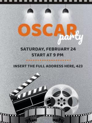 Editable Oscar Party Invitation with a Hollywood Theme
