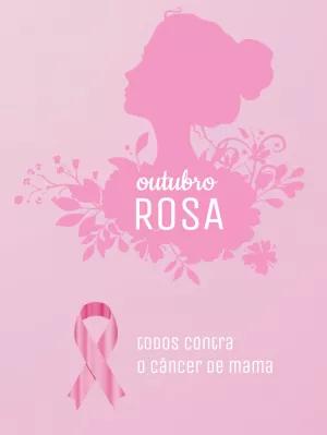 Post Outubro Rosa com Silhueta de Mulher para Editar Online