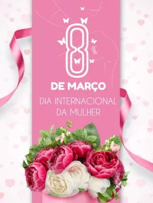 Cartão Dia da Mulher Floral para Editar e Personalizar Online