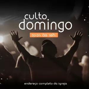 Arte Editável para Divulgação de Culto Religioso