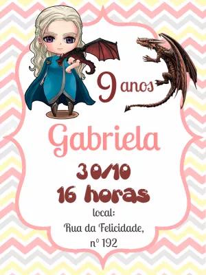 Convite Aniversário House of Dragon para Editar Online